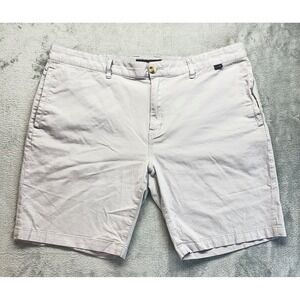 Travis Mathew Men's 40 Chino Shorts Light Gray Cotton Blend 9" Casual Comfort